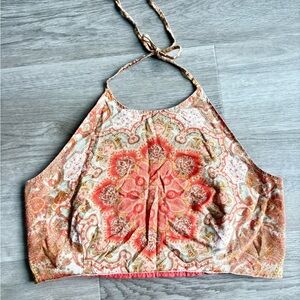Bohemian Halter Neck Top - house of harlow 1960 paisley boho